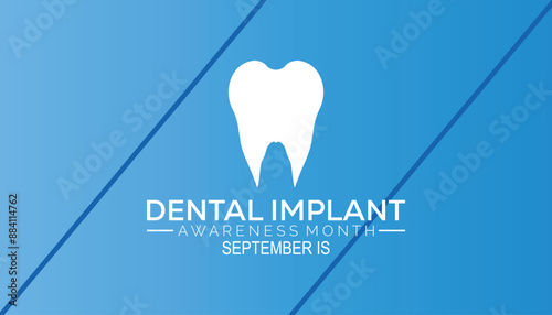 Dental Implant awareness month is observed every year on September. banner design template Vector illustration background design.
