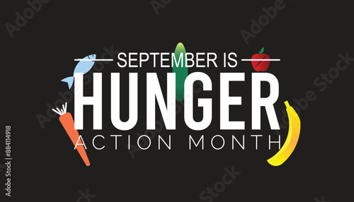 Hunger action month is observed every year on September. banner design template Vector illustration background design.