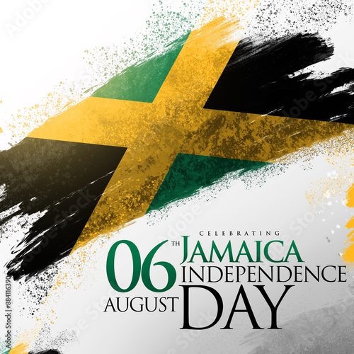 Jamaica Independence Day 06 August Illustration. photo