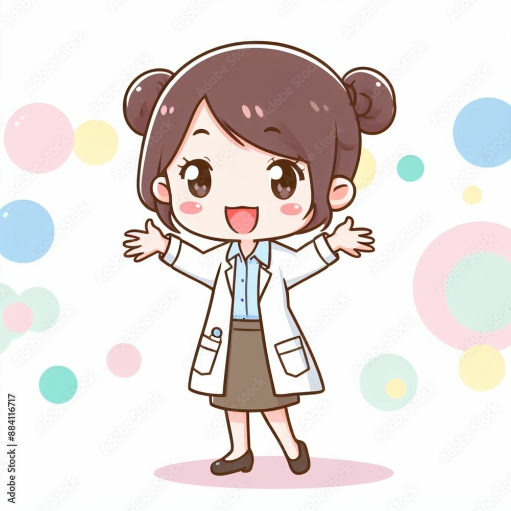 Cute Scientist Cartoon Illustration Cute Scientist Cartoon Illustration