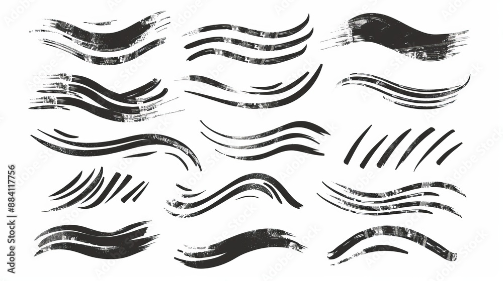 custom made wallpaper toronto digitalElegant black brush strokes flowing in harmonious designs, providing a sophisticated touch to any artistic project, blending traditional and modern aesthetics seamlessly.