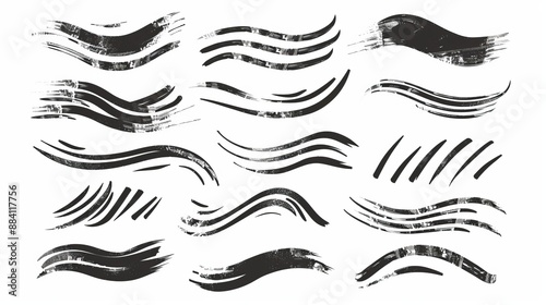 Wallpaper Mural Elegant black brush strokes flowing in harmonious designs, providing a sophisticated touch to any artistic project, blending traditional and modern aesthetics seamlessly. Torontodigital.ca