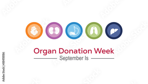 Organ Donation week is observed every year on September. banner design template Vector illustration background design.