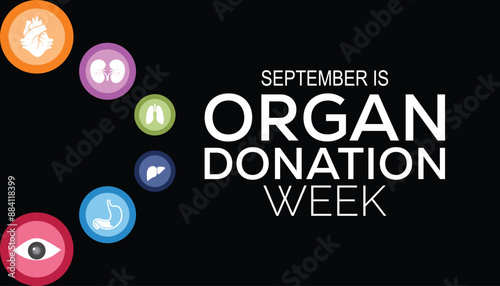 Organ Donation week is observed every year on September. banner design template Vector illustration background design.