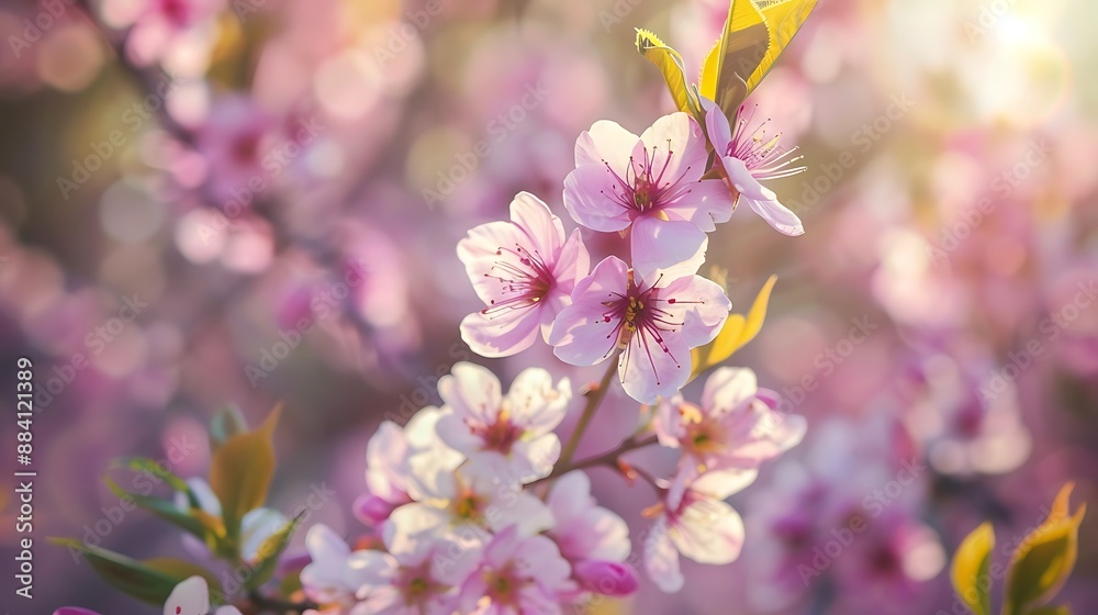 Pink Cherry Blossoms in Spring Pink Cherry Blossoms in Spring