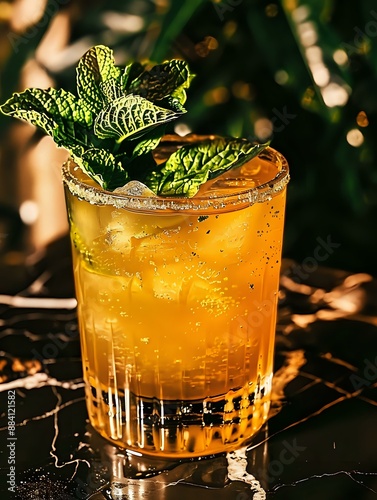 Miami style cocktail with a twist of citrus and mint
