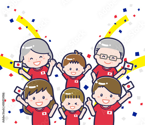 オリンピック観戦を楽しむ日本人ファミリー01