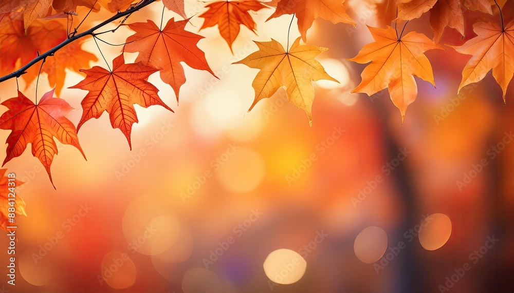 Fall background, leaf copy space background, A vibrant autumn background featuring a gradient of warm orange Fall background, leaf copy space background, A vibrant autumn background featuring a gradient of warm orange
