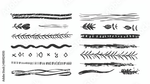A collection of inky, textured dividers and separators featuring various styles and patterns, perfect for artistic and creative projects requiring unique visuals.
