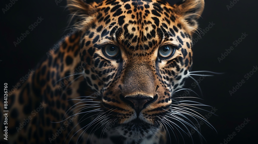 Obraz premium Close-Up Portrait of a Leopard's Face