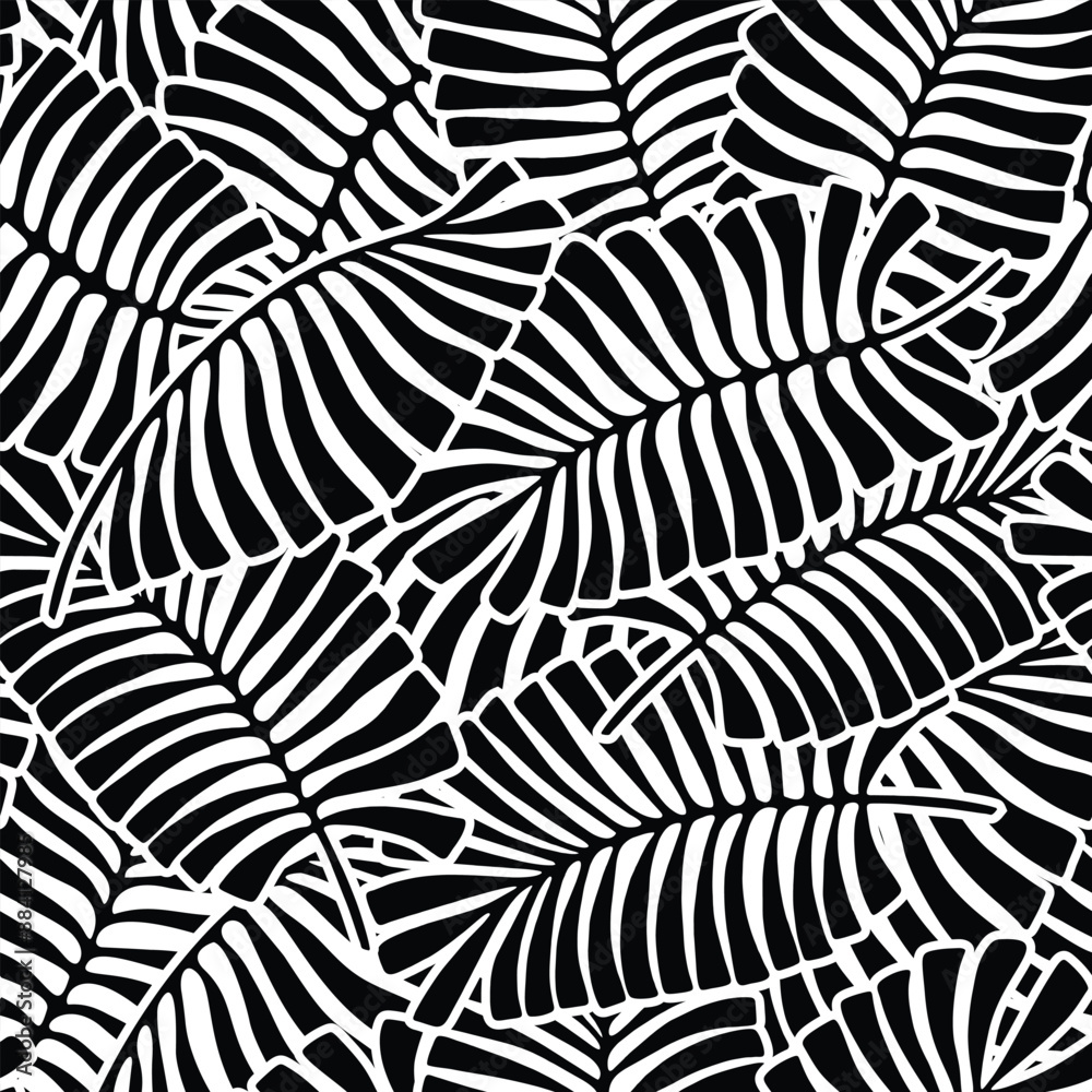 palm leaves seamless pattern. palm leaves seamless pattern.