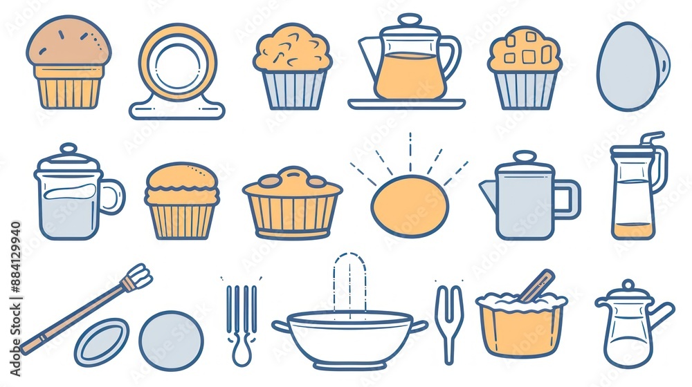 Baking and Cooking Icons Illustration Baking and Cooking Icons Illustration