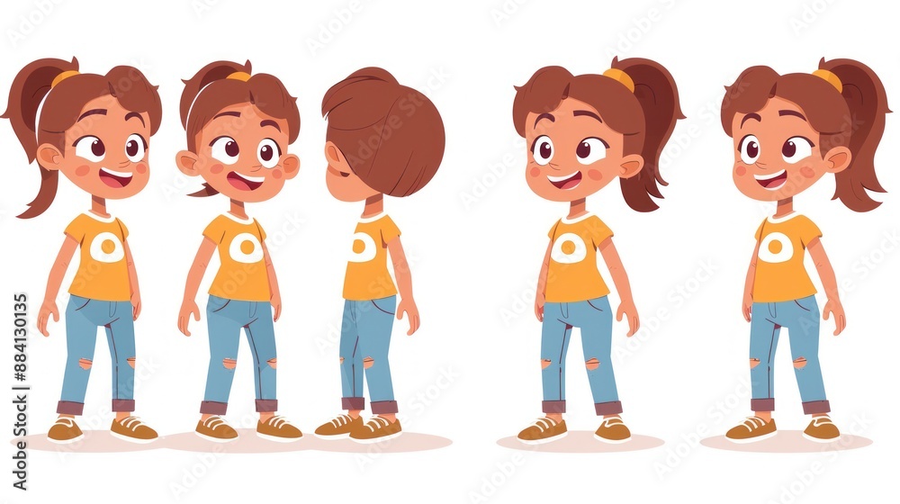 Cartoon Girl Character Poses Cartoon Girl Character Poses