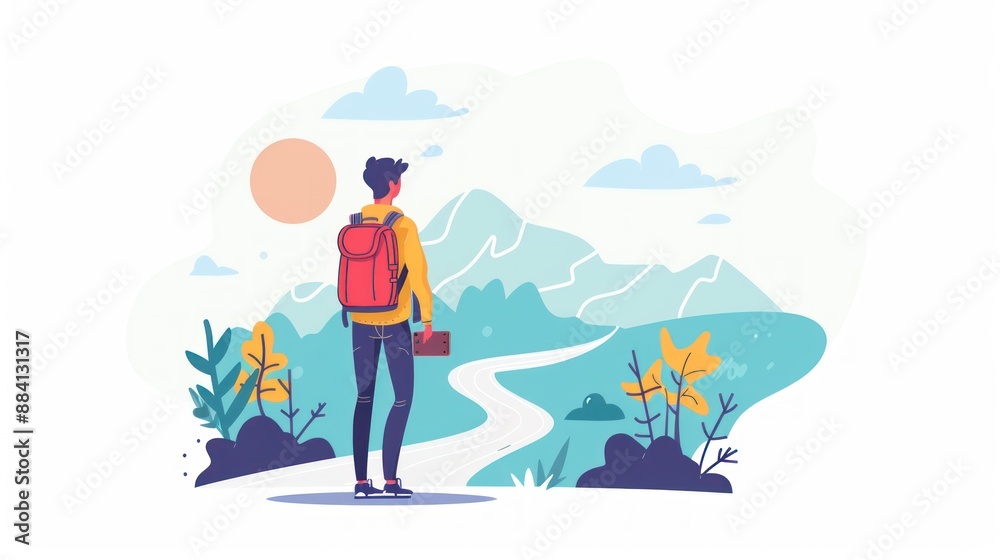 Man on a Journey to Discover Mountains Man on a Journey to Discover Mountains