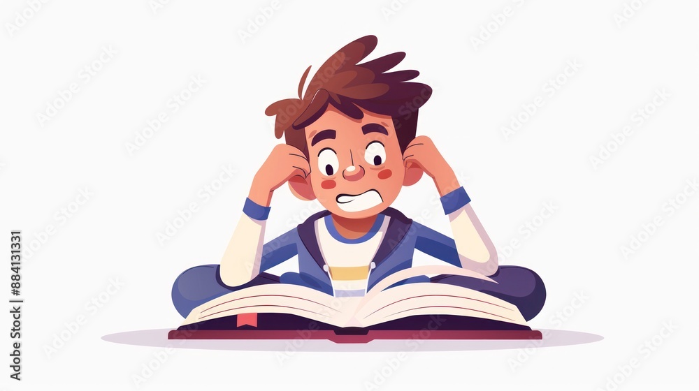Boy Surprised by Book Boy Surprised by Book