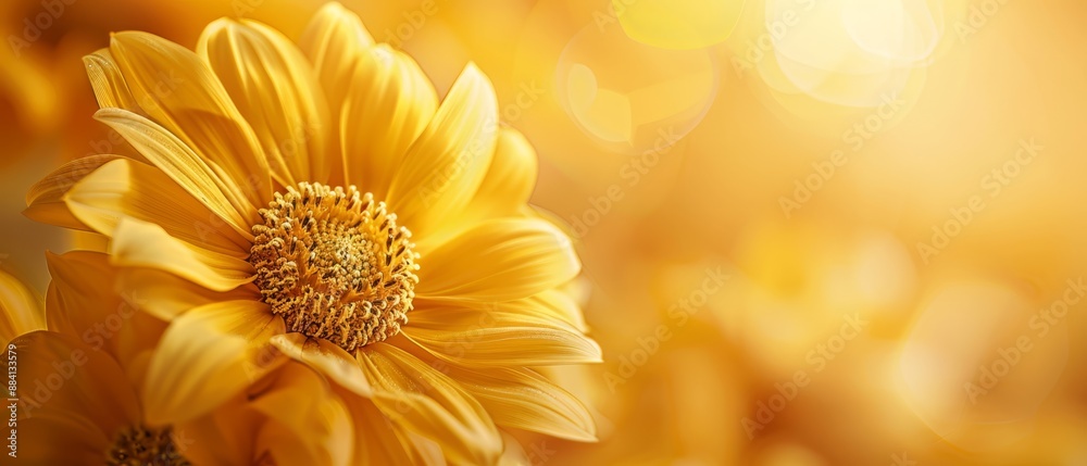 yellow bloom up-close against sunlit sky yellow bloom up-close against sunlit sky