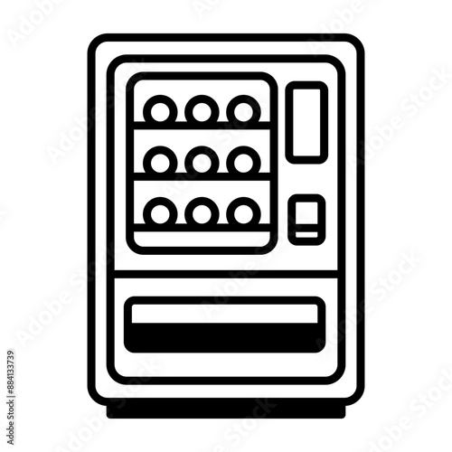 Vending machine icon. Vending machine with snacks and drinks.