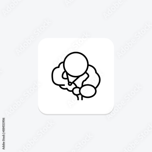 Pineal Gland line icon , vector, pixel perfect, illustrator file