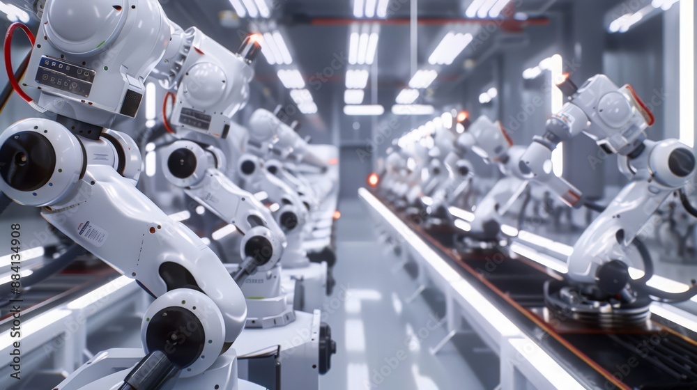 Step into our advanced industrial factory, where robots perform intricate manufacturing tasks with unmatched precision, driving productivity and quality. Step into our advanced industrial factory, where robots perform intricate manufacturing tasks with unmatched precision, driving productivity and quality.