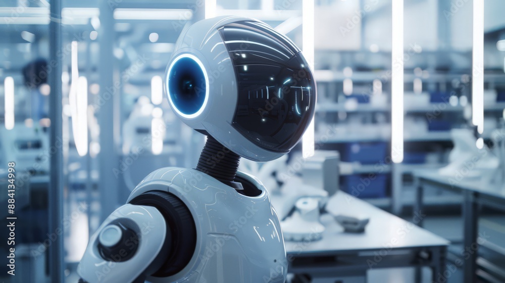 Step into our futuristic industrial factory, where robots work seamlessly alongside humans. Step into our futuristic industrial factory, where robots work seamlessly alongside humans.