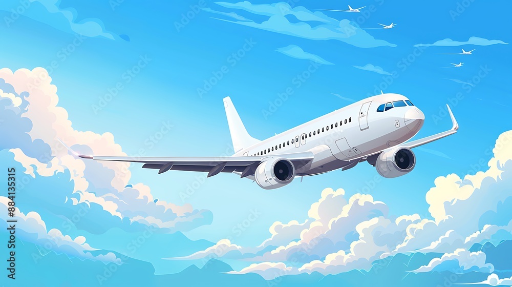 Obraz premium Airplane Flying Above the Clouds