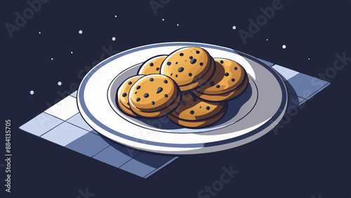 cookies on a plate illustration of a muffin on blue background chip cookies chocolate chip cookies on plate
