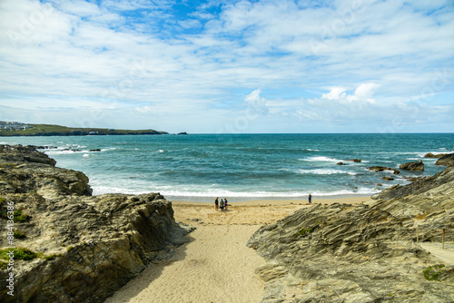 Ein entspannter Strandtag vor der Bucht von St Ives im wunderschönen Cornwall - Vereinigtes Königreich photo