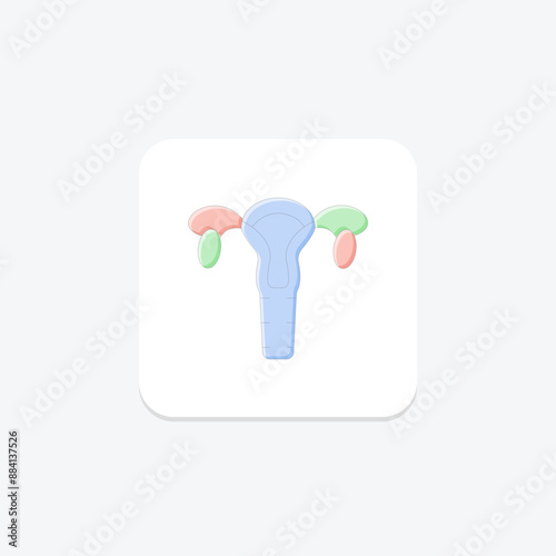 Ovaries lineal color icon , vector, pixel perfect, illustrator file