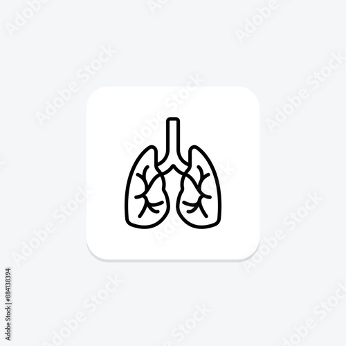 Lungs line icon , vector, pixel perfect, illustrator file