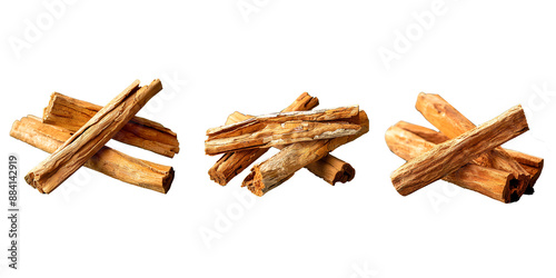 Piece of sandalwood stick on a white background