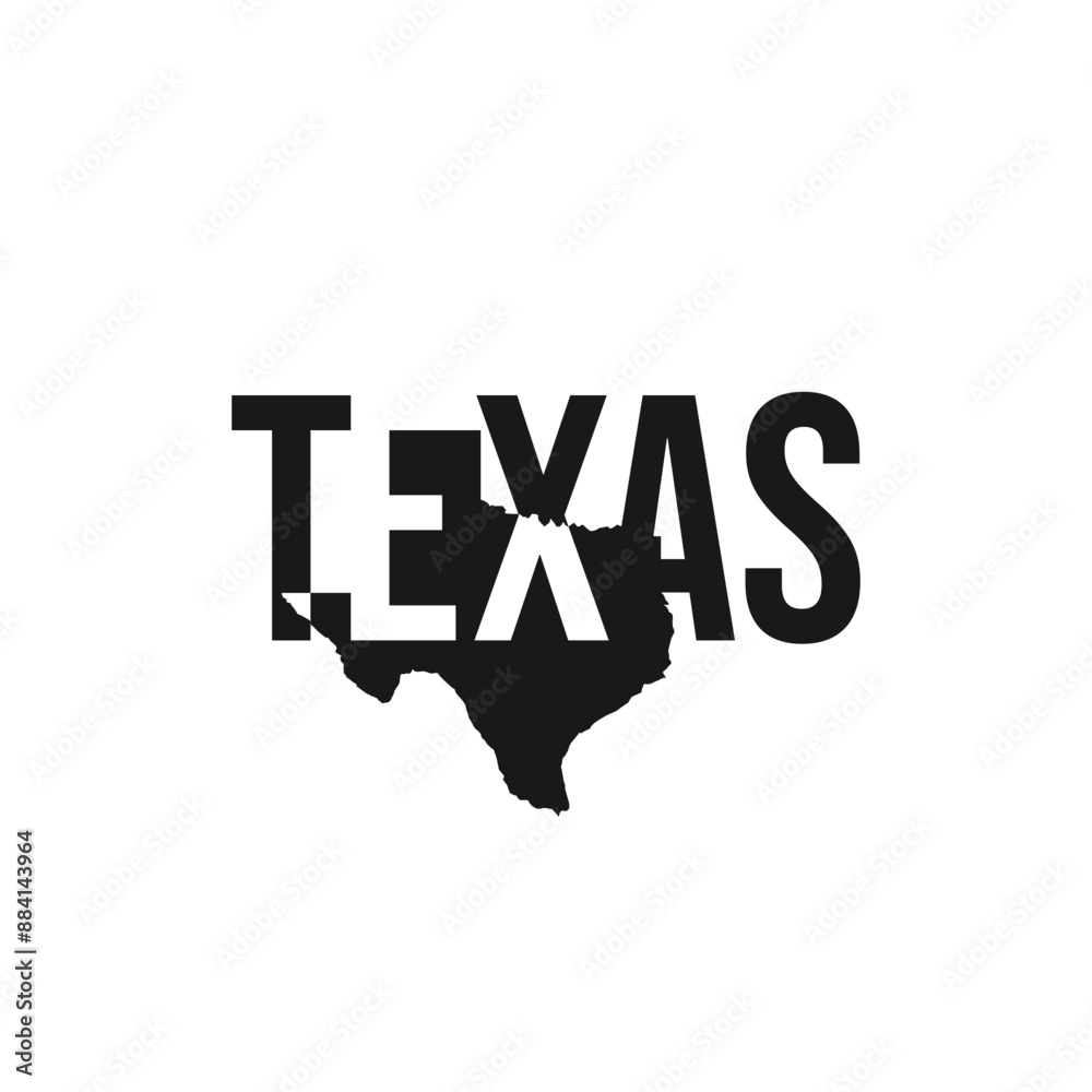 Fototapeta premium texas state symbol, map icon with vector silhouette of texas