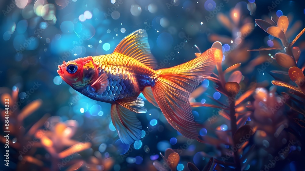 Fairy Wrasse Darting Through Enchanted Underwater Fantasy Forest with Glowing Plants and Mystical Creatures Fairy Wrasse Darting Through Enchanted Underwater Fantasy Forest with Glowing Plants and Mystical Creatures