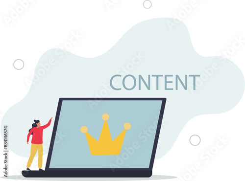 Content strategy for advertising and marketing, brand communication or social media idea,flat design.illustration with people.