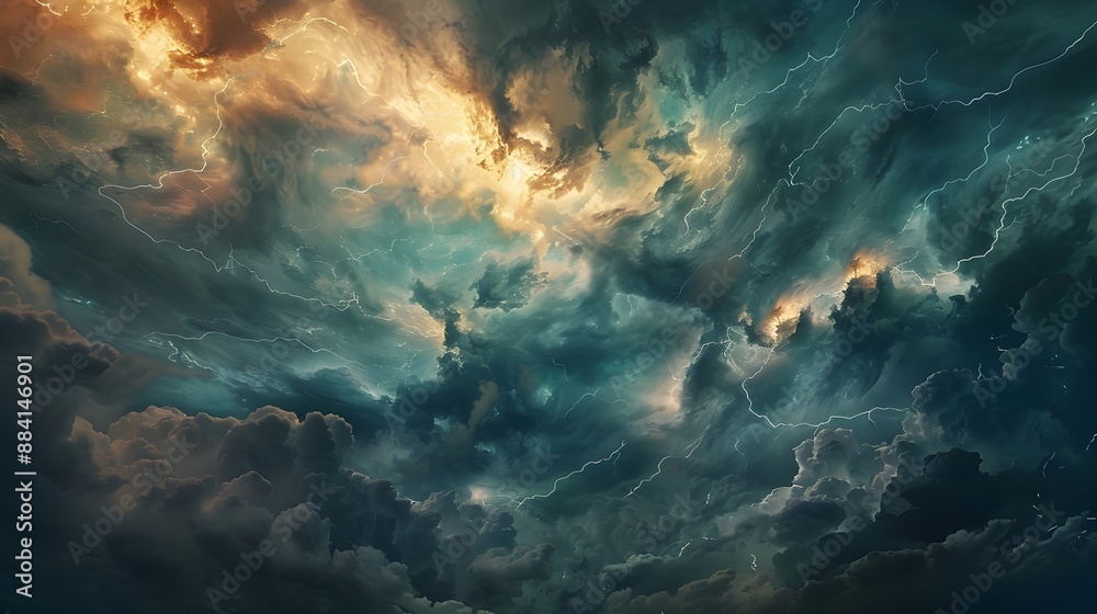 A stormy sky with a castle in the distance. A stormy sky with a castle in the distance.