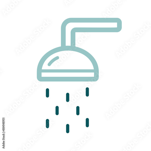 Beach shower flat vector icon. Summer sign