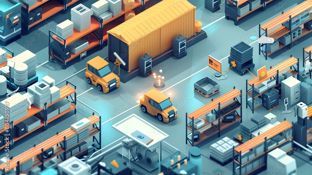 Smart warehouse management system with connected IoT devices that enables seamless flow of information and facilitates predictive maintenance Smart warehouse management system with connected IoT devices that enables seamless flow of information and facilitates predictive maintenance