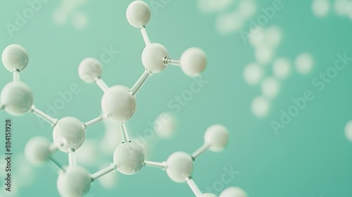 Aspirin Molecule in a Calming Pastel Green Background for Pain Relief Concepts