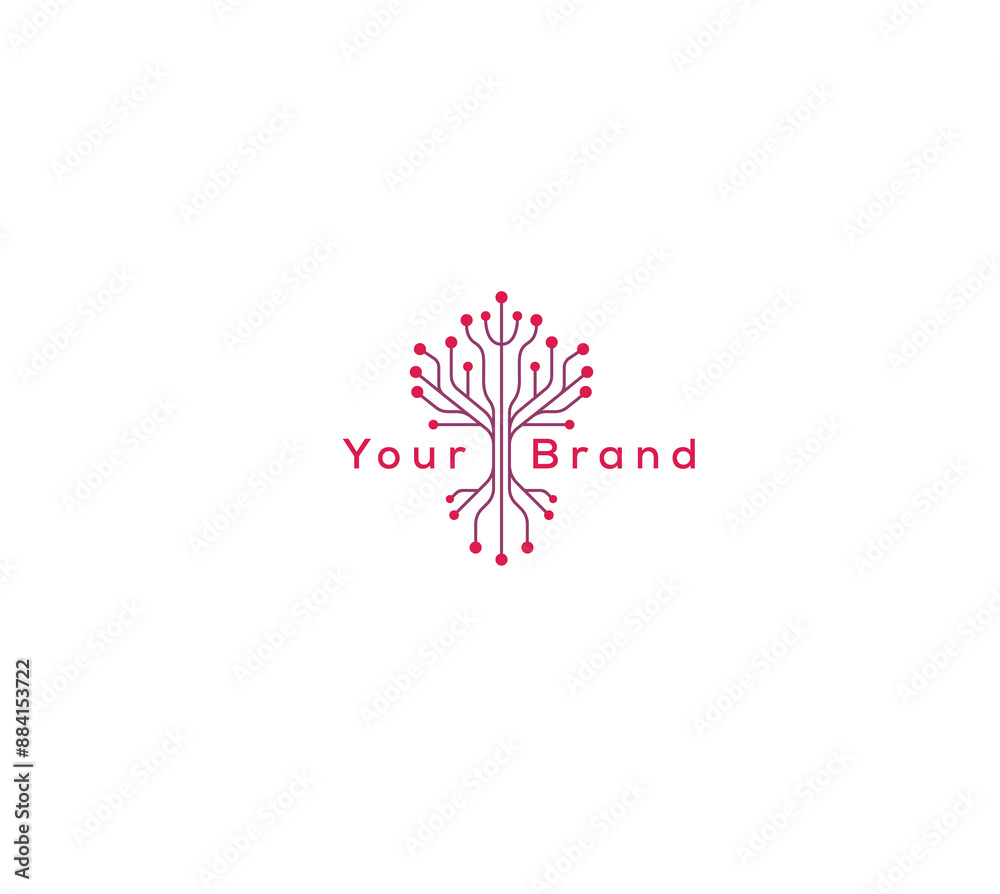 Fototapeta premium ai network technology tree Logo concept