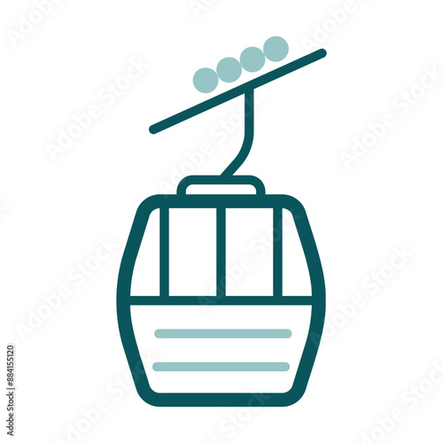 Ski lift gondola flat vector isolated icon