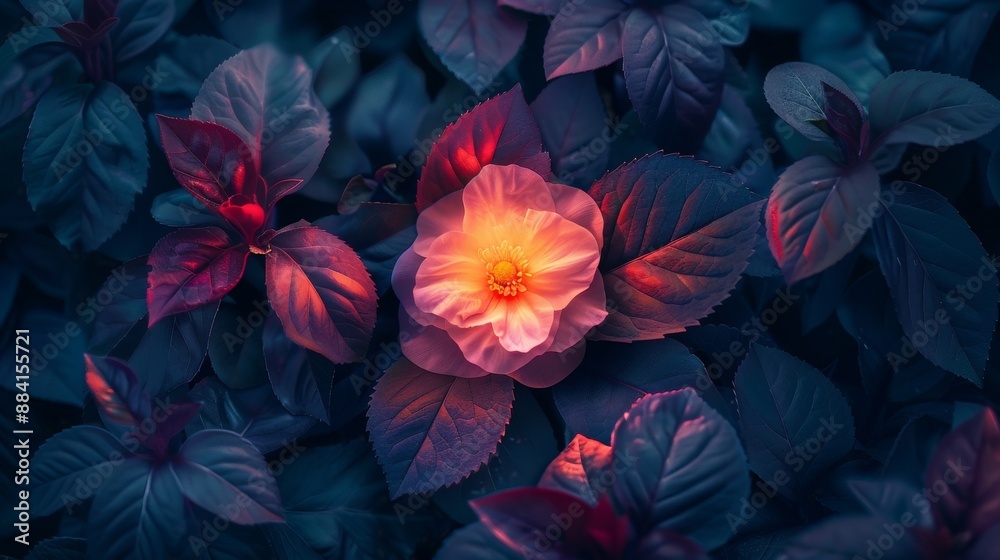 Glowing flower in the night garden Glowing flower in the night garden
