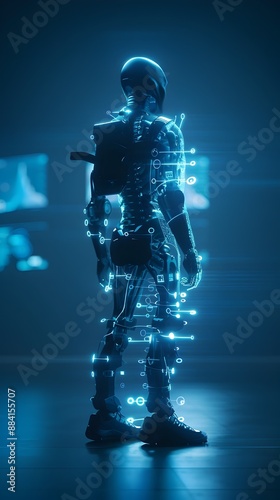 Advanced Futuristic Medical Exoskeleton for Enhanced Patient Mobility and Holographic Diagnostics