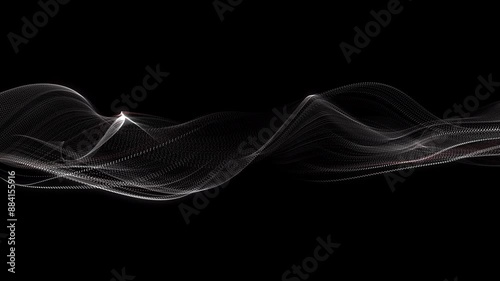 Wallpaper Mural 4K Abstract loopable cg motion waving dots texture with glowing defocused particles. Cyber or technology digital landscape background. 3840x2160 uhd. Torontodigital.ca