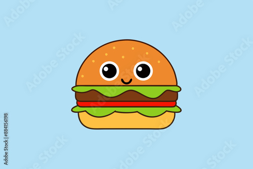 Tasty hamburger cartoon vector illustration