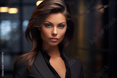 Powerful Confident Businesswoman. Attractive lady boss. The concept of female power. Generative AI  © Dima