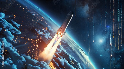 rocket launch in space