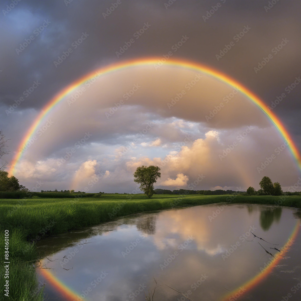 rainbow over the river