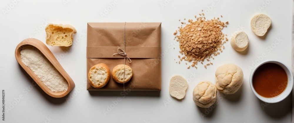 Baking ingredients. View from above. Flat lei. Baking ingredients. View from above. Flat lei.