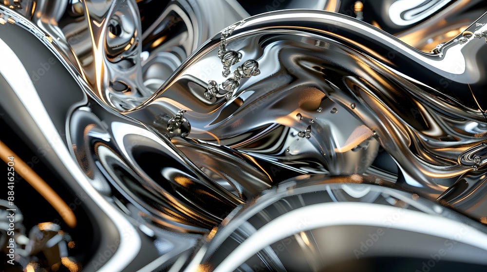 Hypnotic swirls of liquid metal textures, adding a futuristic touch to designs. Hypnotic swirls of liquid metal textures, adding a futuristic touch to designs.