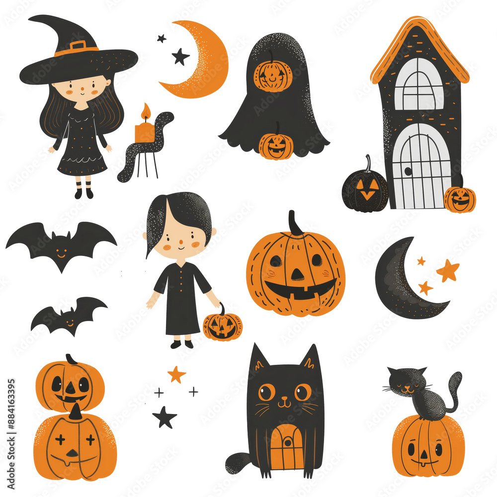 cute Halloween icon set , bat, haunted mansion, house, cauldron, witch, hat, candle, pumpkins, ghost, cat, Jack-o-Lantern spooky collection set, PNG clipart die cut isolated transparent background cute Halloween icon set , bat, haunted mansion, house, cauldron, witch, hat, candle, pumpkins, ghost, cat, Jack-o-Lantern spooky collection set, PNG clipart die cut isolated transparent background