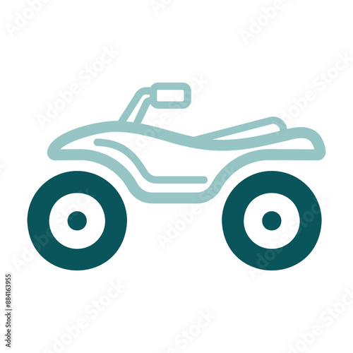 ATV rider, Quad bike flat vector isolated icon